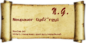 Neupauer Györgyi névjegykártya